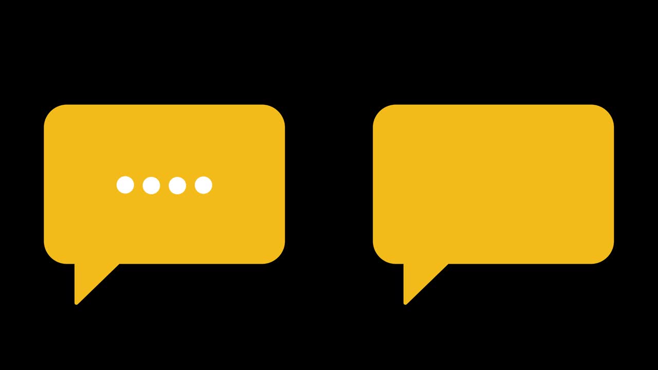 Speech bubbles, message clouds with circle loading bar animation, Alpha Channel (transparent background + Loop 4k)