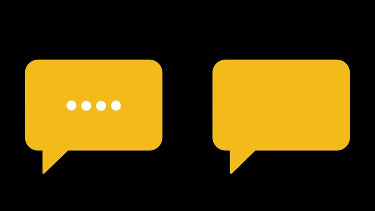 Speech bubbles, message clouds with circle loading bar animation, Alpha Channel (transparent background + Loop 4k)