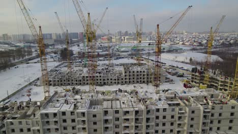 construction site in winter