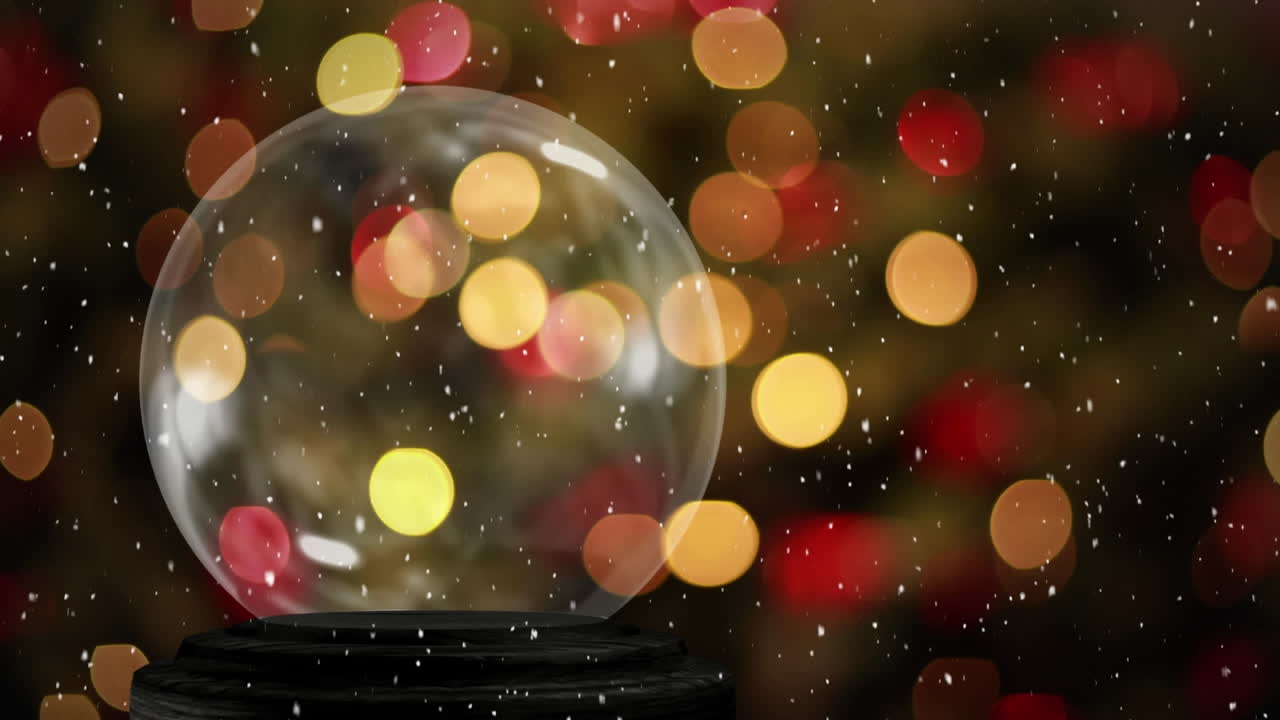 globo de nieve vacío y luces intermitentes