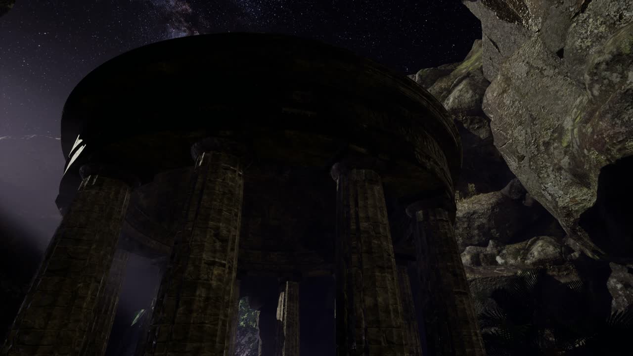 4k astrofotografía rastros de estrellas sobre las paredes del cañón de piedra arenisca.