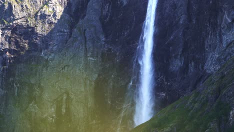 view from the upper part of mardalsfossen waterfall in romsdal, norway