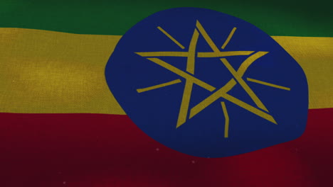 The Ethiopia national waving flag