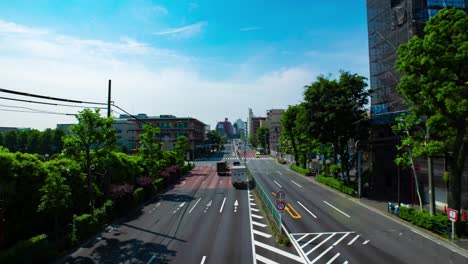 a timelapse of the traffic jam at the urban street in tokyo wide shot