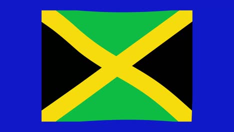 looping animation of the flag of jamaica fluttering