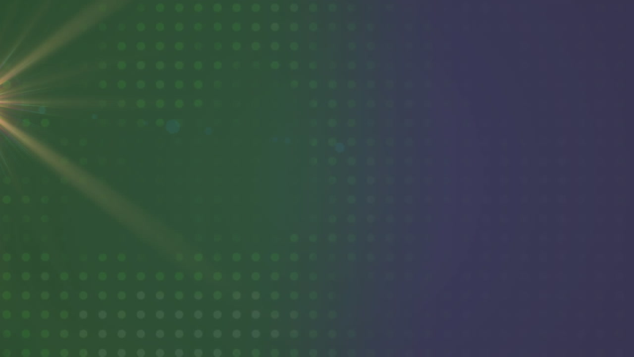 파란색 배경에 있는 점 위의 렌즈 플레어의 애니메이션