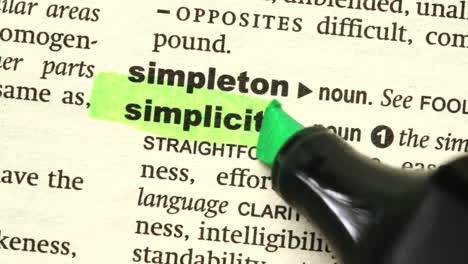 Simplicity highlighted in green