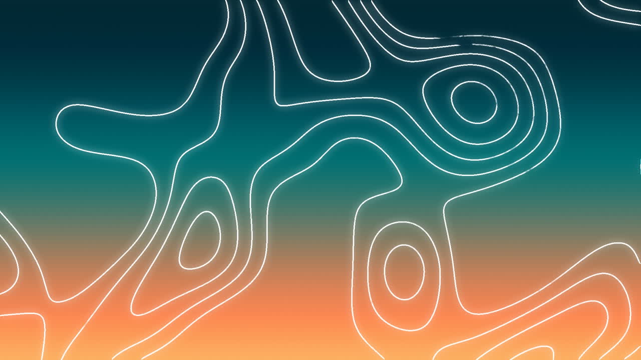 animación de líneas blancas que se mueven en un fondo azul y naranja