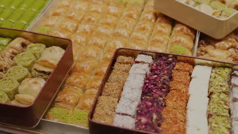 turkish desserts lokma and baklava video, istiklal street taksim, beyoglu istanbul turkey