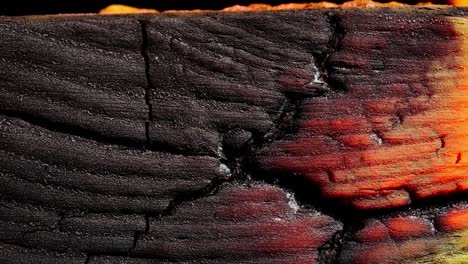 burning wood texture. close up.