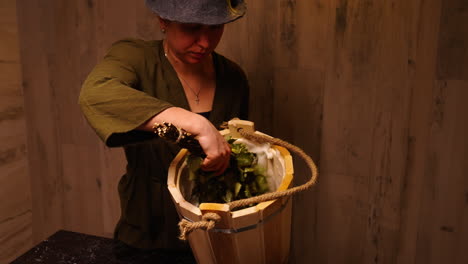 woman preparing a russian banya