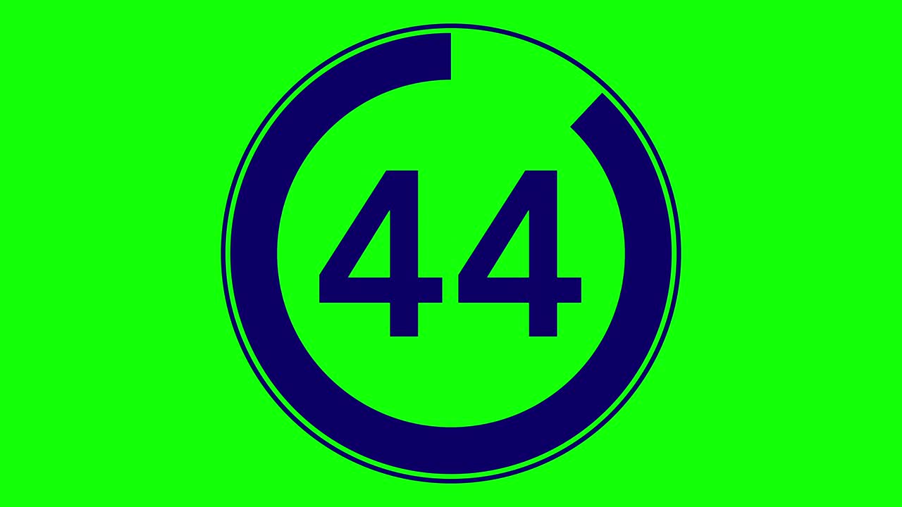 50 초 간단한 카운트다운 타이머 (크로마 키 배경에서 어두운 파란색)