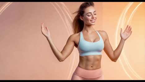 a woman in sportswear with abs