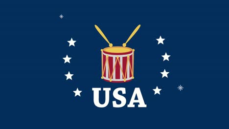 bandera de los estados unidos de américa en el tambor