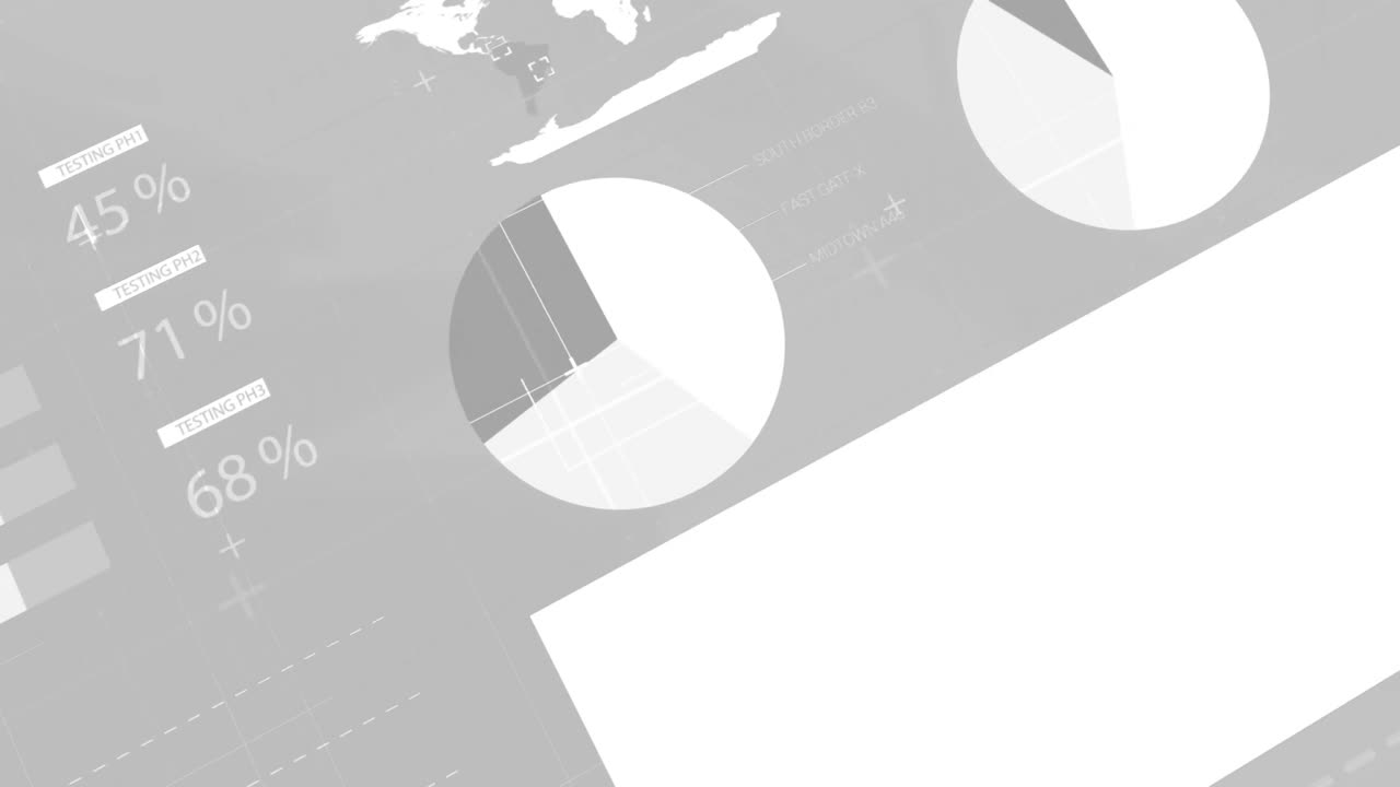 회색 배경에 있는 데이터 처리의 애니메이션