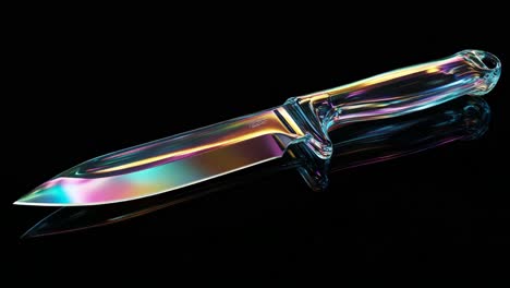 iridescent metal tools on black background