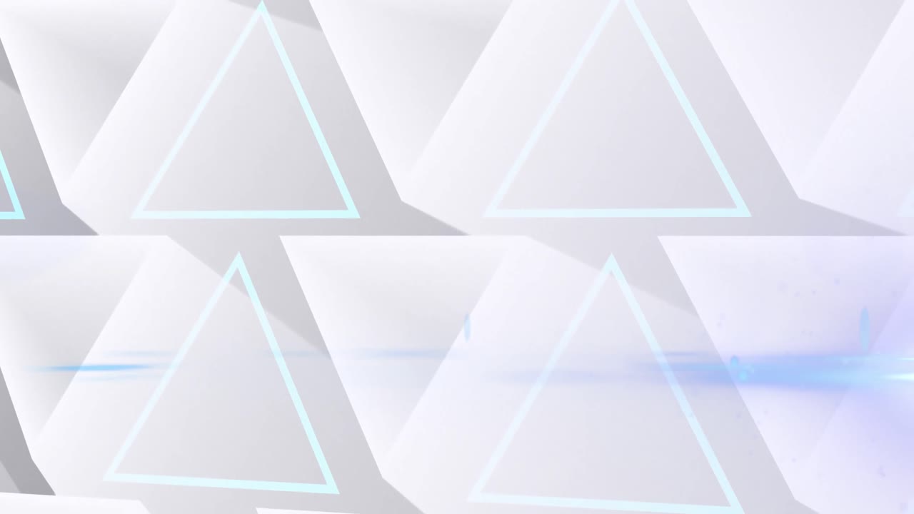 animación de una red brillante de formas de triángulos blancos en 3d