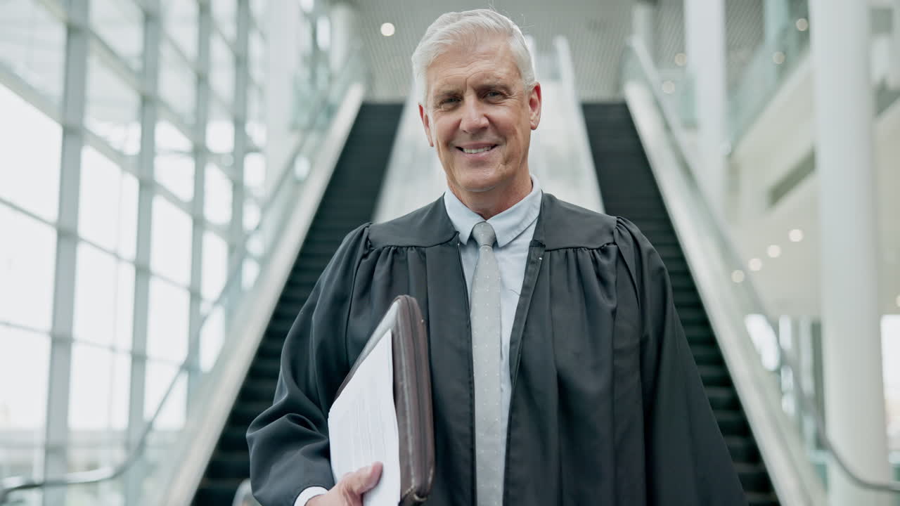 Face, senior man and lawyer in office