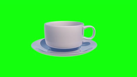 8 different animations 3d white porcelain ceramic coffee cup green screen drink breakfast chroma key