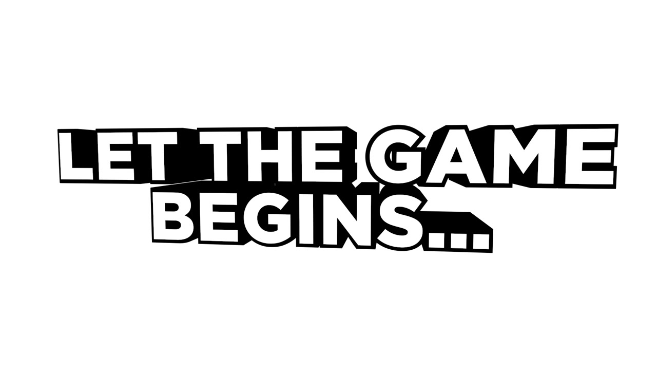 Animated 3D Text 'Let The Game Begins' on White Background