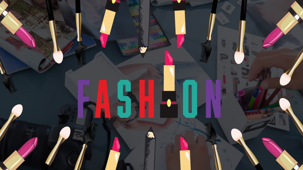 패션 스튜디오에서 패션 아이콘의 애니메이션