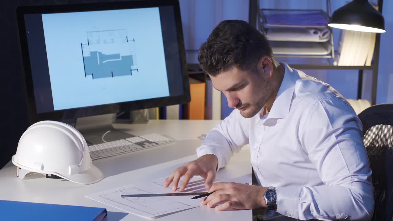 los arquitectos masculinos están trabajando en un modelo de un edificio o tienda en la oficina.