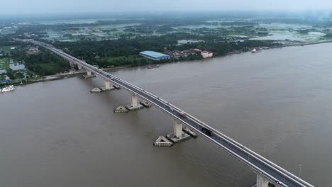 aerial view of ships anchor in rupsha river, khulna bangladesh