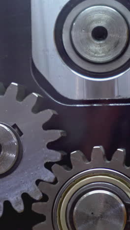 close-up view of gears and machinery components