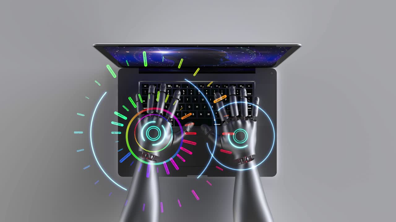 노트북 컴퓨터를 사용하는 첨단 로 손