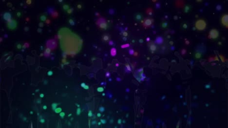 Animación-De-Puntos-De-Luz-Coloridos-Sobre-Una-Multitud-Bailando.