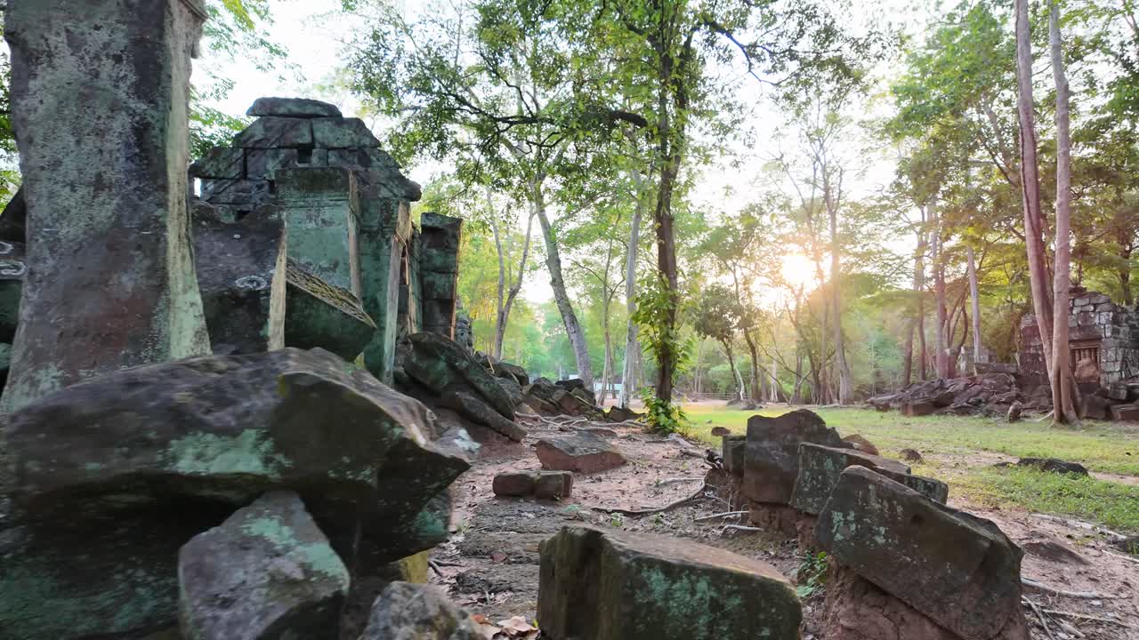 On site view of ancient ruins from Koh Ker, Cambodia.