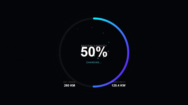 Electric Vehicle Battery Charging Progress Interface