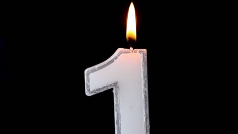 number one candle burning flame