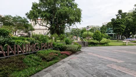 a tranquil stroll through lush fort canning park.