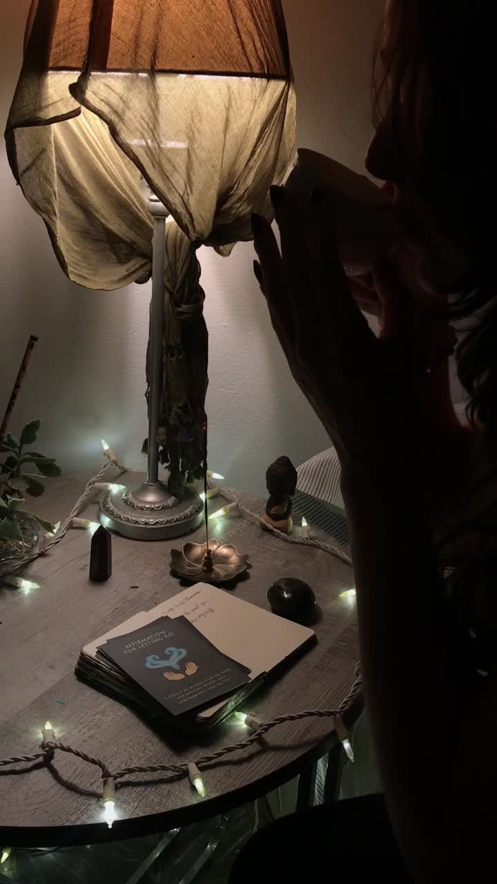 Spiritual Night Ritual with Tea and Tarot