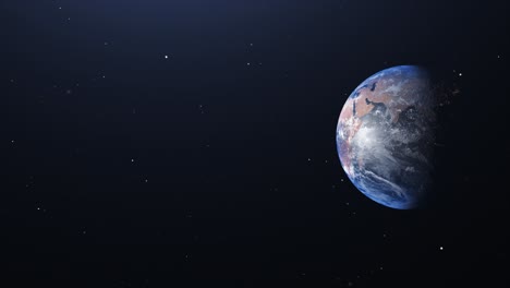 animation of the bright side of planet earth rotating in space