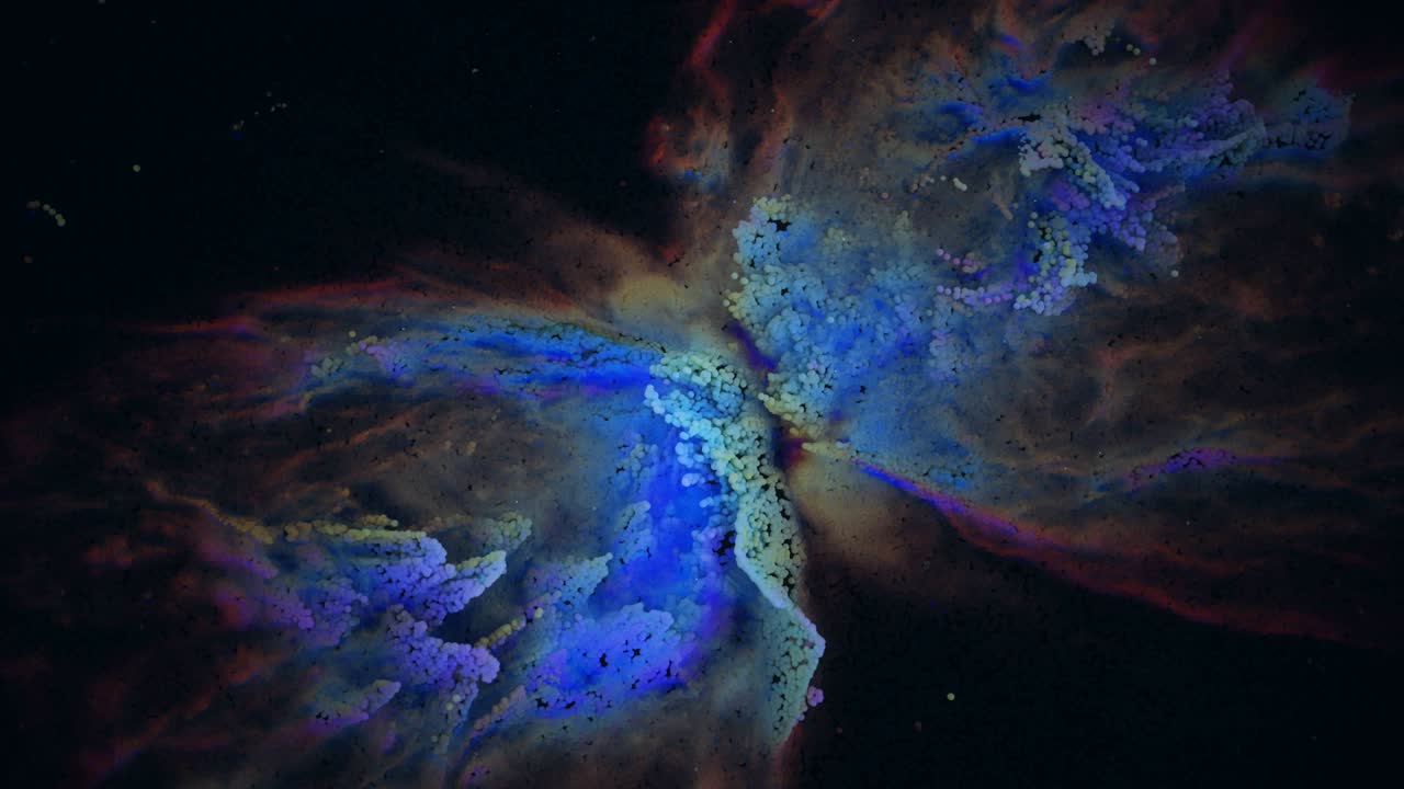 recreación única de partículas de la nebulosa de la mariposa