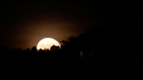 2017 julio saliendo luna llena en el campo de toscana, italia