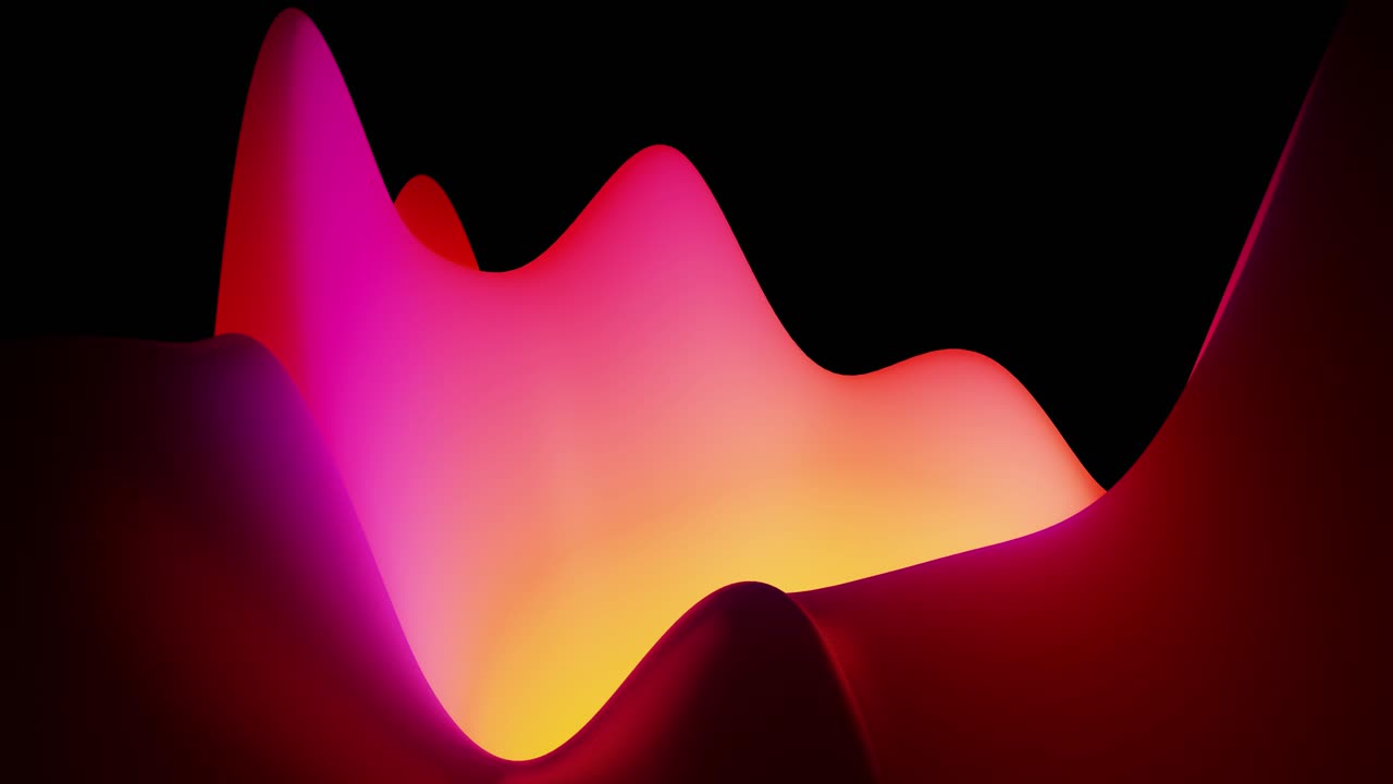 4k bucle sin costuras con fluido abstracto gradientes púrpura rojo, superficie ondulada de brillo interior. hermosos gradientes de color como fondo líquido abstracto, animación suave. 3d en estilo moderno plano agradable 2