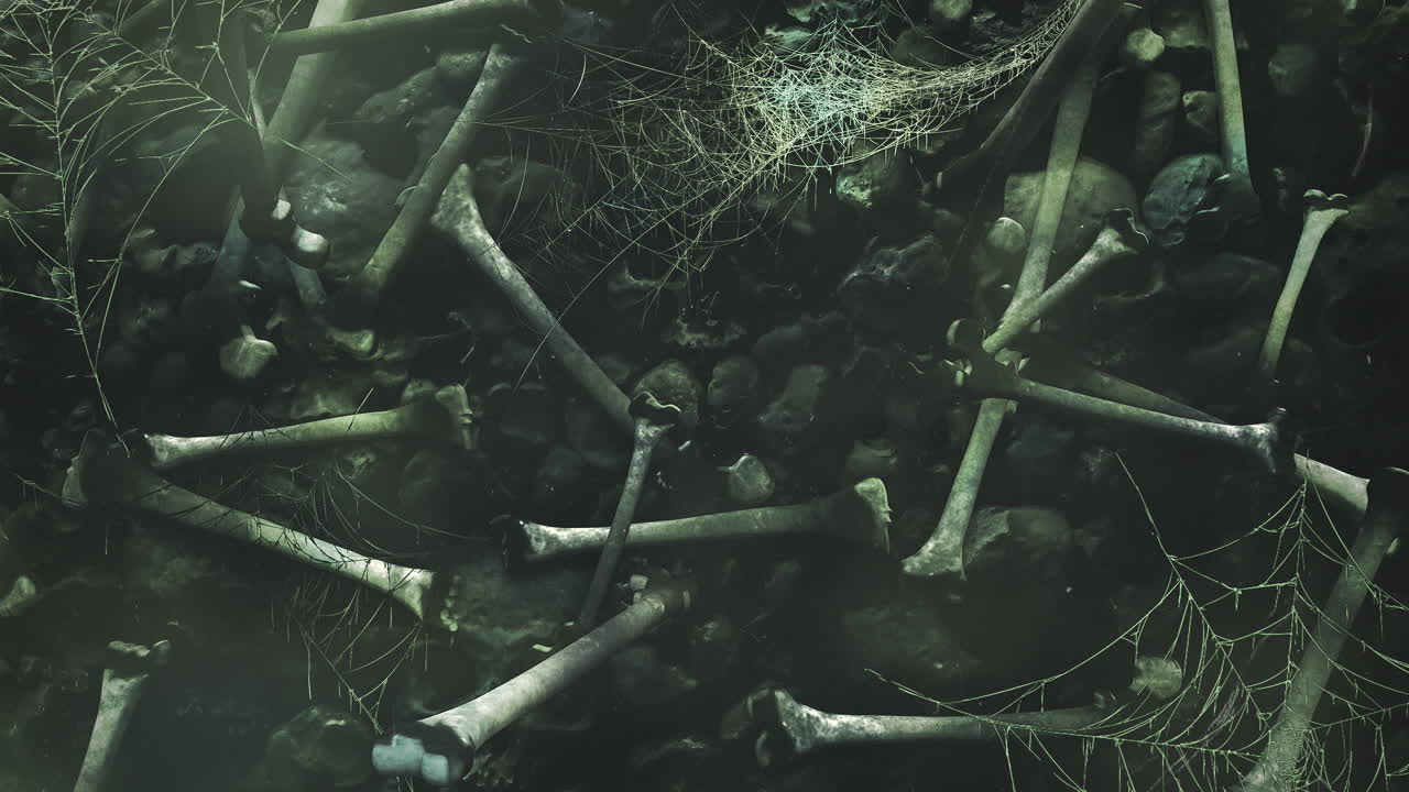 fondo de terror místico con huesos oscuros