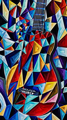 abstract colorful guitar painting