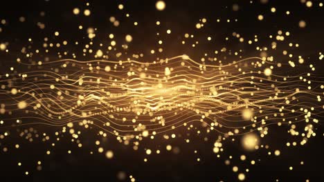 abstract gold particle waves