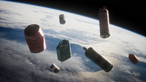 contaminación de la atmósfera del planeta tierra y el espacio