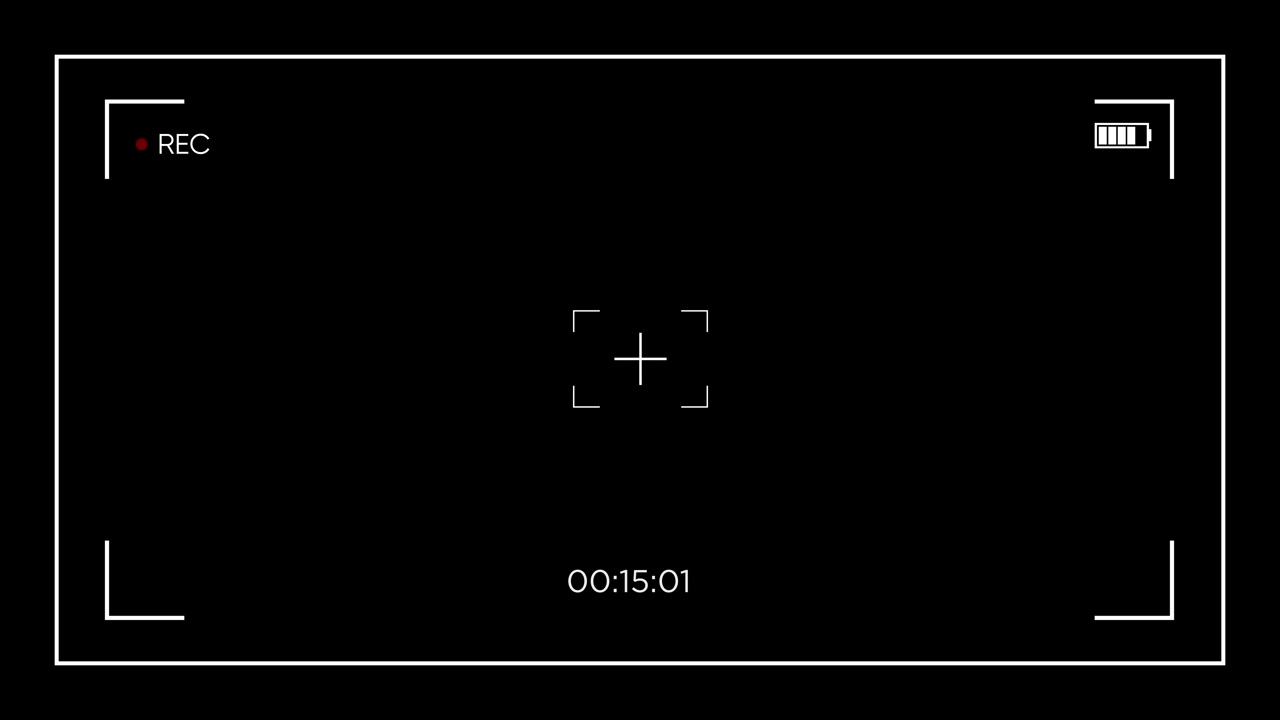 Camera Recording Screen Overlay with Timecode and Focus Crosshairs