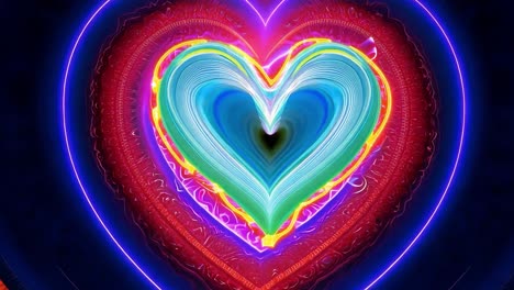 neon heart abstract art