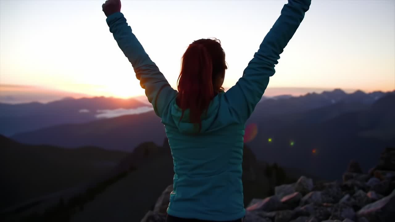Sunset Celebration Atop the Mountain With a Breathtaking View of Nature