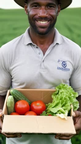 farmer with fresh produce
