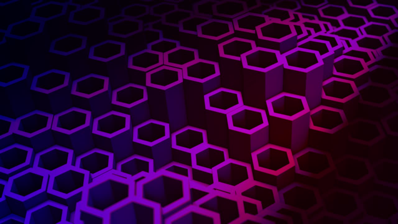 animación hexagonal abstracta patrón multicolor concepto suave de 4k