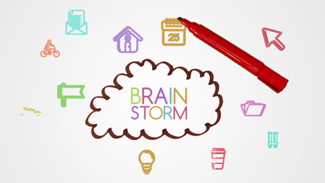 tormenta de ideas de dibujo a mano con aplicaciones de doodle