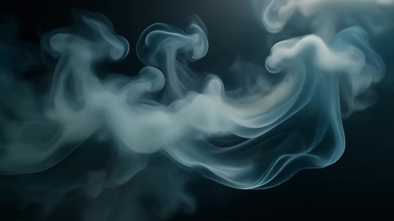 Abstract Fumo bianco vorticoso su uno sfondo scuro